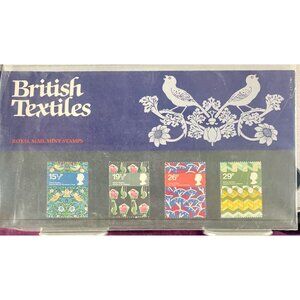 British Textiles Royal Mail Mint Stamps Set 1982 Featuring Designs By William